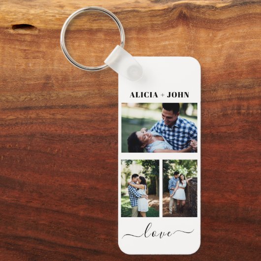 Porte-clés Custom Personalized Double Sided 3 Photo keychain (Recto)