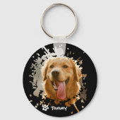 Porte-clés Custom Pet Photo & Name Metal Circle Keychain (Recto)