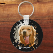 Porte-clés Custom Pet Photo & Name Metal Circle Keychain (Recto)