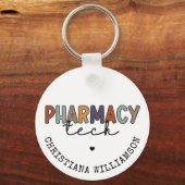 Porte-clés Custom Pharmacy Tech Retro Pharmacy Technician (Recto)