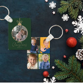 Porte-clés custom photo collage Merry Christmas bauble