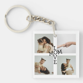 Porte-clés Custom Photo Collage Mom Keychain