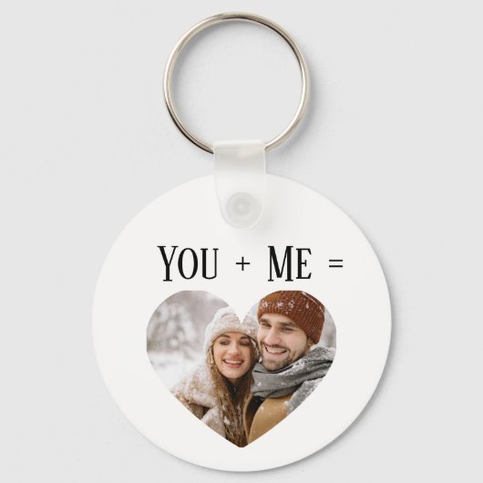 Porte-clés Custom Photo Couple Love Heart Keychain (Recto)