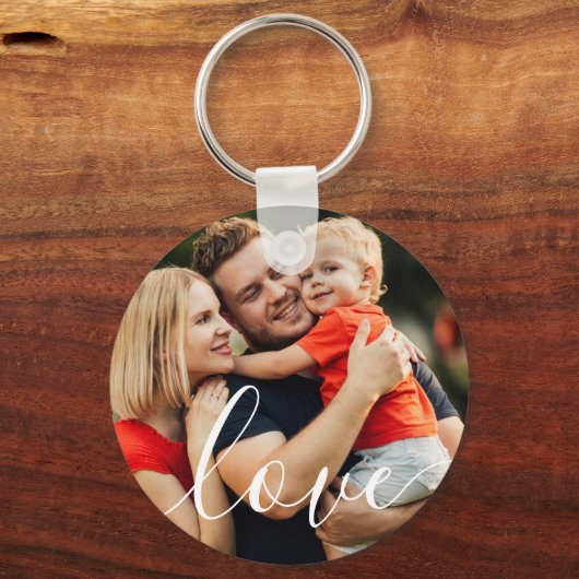 Porte-clés Custom Photo Elegant Script Love (Recto)