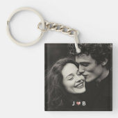 Porte-clés Custom Photo Initial Heart Monogram Couples Gift (Devant)