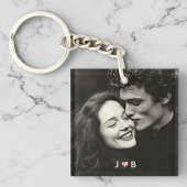 Porte-clés Custom Photo Initial Heart Monogram Couples Gift