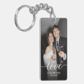 Porte-clés Custom Photo Love script Mariage faveurs (Devant gauche)
