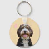 Porte-clés Custom Photo & Name Bernedoodle Mom Keychain Gift (Verso)