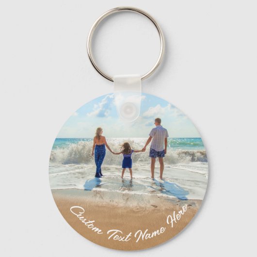 Porte-clés Custom Photo Text Name Keychain Your Family Photos (Recto)