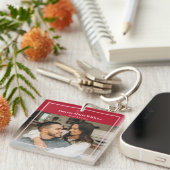 Porte-clés Custom Photo & Text Romantic Gift - Personalized  (Devant Droit)