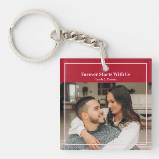 Porte-clés Custom Photo & Text Romantic Gift - Personalized  (Devant)