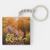 Porte-clés Custom Photo with Gold Love Overlay (Dos)