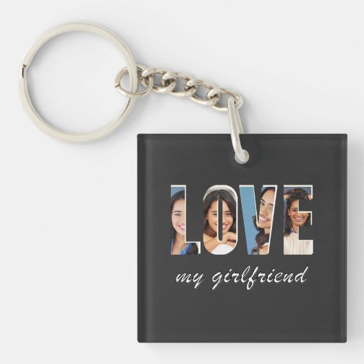 Porte-clés Custom Photos Love My Girlfriend Stylish Modern (Devant)