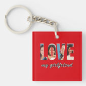 Porte-clés Custom Photos Love My Girlfriend Stylish Red (Devant)