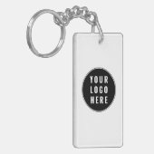 Porte-clés Custom QR Code Business Logo Modern (Devant gauche)