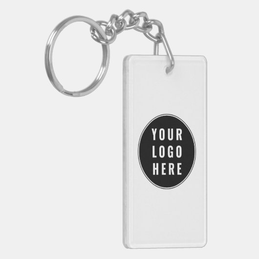 Porte-clés Custom QR Code Business Logo Modern (Devant gauche)