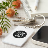 Porte-clés Custom QR Code Business Logo Modern (Devant droit)