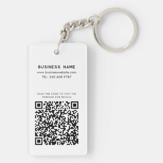Porte-clés Custom QR Code Business Logo Modern (Dos)