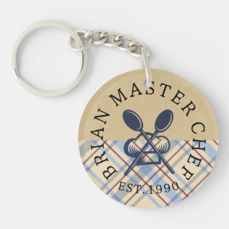 Porte-clés Custom Rustic farmhouse in brown and blue chic