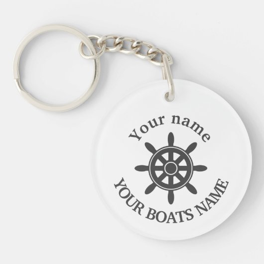 Porte-clés Custom sailing boat name nautical keychain (Devant)