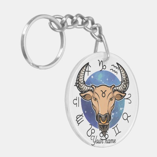 Porte-clés Custom Taurus & Virgo Zodiac Keychain (Devant gauche)