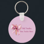 Porte-clés Custom Teacher Name Keychain Teacher Appreciation<br><div class="desc">A beautiful personalized teacher keychain designed to celebrate amazing teachers.
Customize it with the teacher’s name to create a thoughtful and unique gift perfect for teacher appreciation or end-of-year gifts.</div>