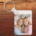 Porte-clés Custom Two Photo Double Sided Aluminium<br><div class="desc">Custom two photo double sided keychain personalize by replacing the both sample/placeholder photos with your own photos.</div>