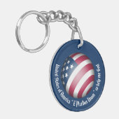 Porte-clés Custom USA Drapeau et carte Globe, Naturalization (Devant gauche)