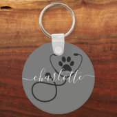 Porte-clés Custom Veterinarian Veterinary Tech Vet Assistant (Recto)