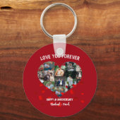 Porte-clés Custom Wedding Anniversary Heart Photo Collage (Recto)
