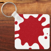 Porte-clés Custom White & Tomato Red Paint Splatter Keychain (Recto)