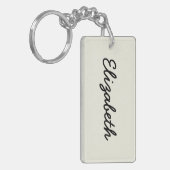 Porte-clés Customise de couleur solide ivoire (Devant gauche)