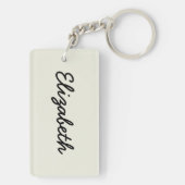 Porte-clés Customise de couleur solide ivoire (Dos)