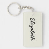 Porte-clés Customise de couleur solide ivoire (Devant)