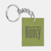 Porte-clés Customisé "Nancy" Nom Dark Army Green Camouflage (Devant gauche)