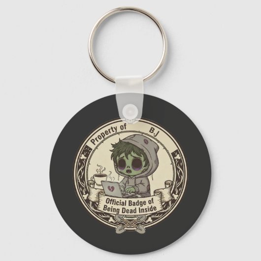 Porte-clés Customizable Dead Inside Badge (Recto)