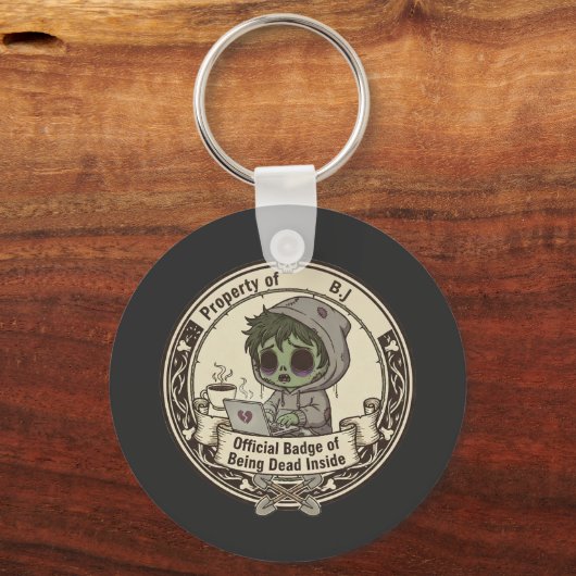 Porte-clés Customizable Dead Inside Badge  (Recto)