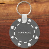 Porte-clés Customizable poker chip gray grey (Verso)