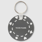 Porte-clés Customizable poker chip gray grey (Verso)