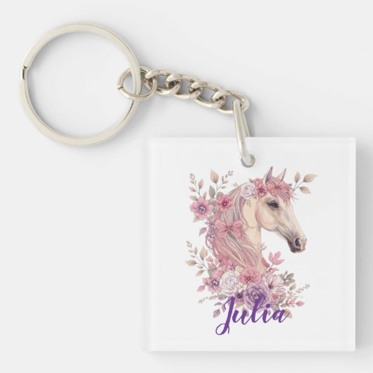 Porte-clés Customizable Pretty Ponies and Petals (Devant)