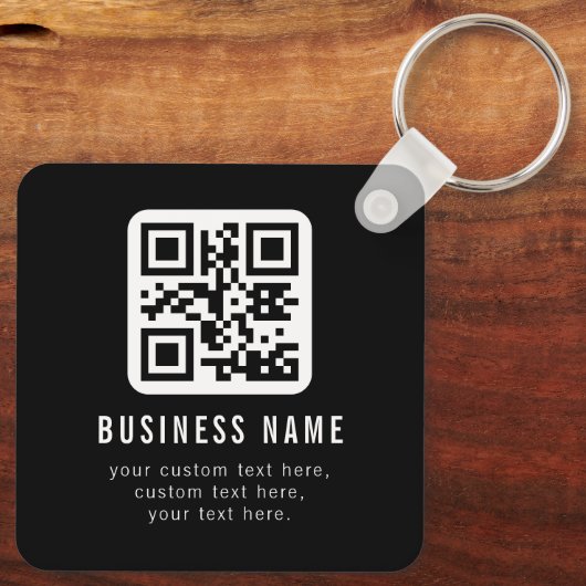 Porte-clés Customizable QR Code & Editable Text Design (Verso)