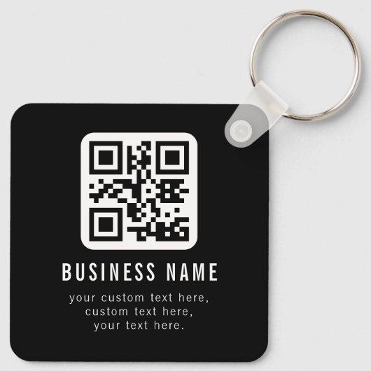 Porte-clés Customizable QR Code & Editable Text Design (Dos)