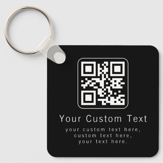 Porte-clés Customizable QR Code & Editable Text Template (Recto)