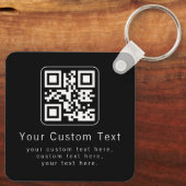 Porte-clés Customizable QR Code & Editable Text Template (Verso)