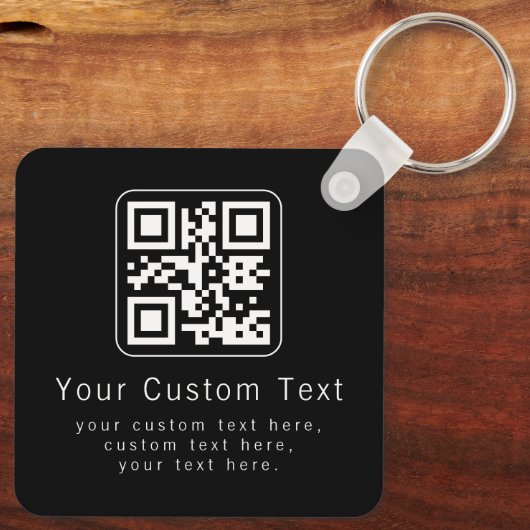 Porte-clés Customizable QR Code & Editable Text Template (Verso)