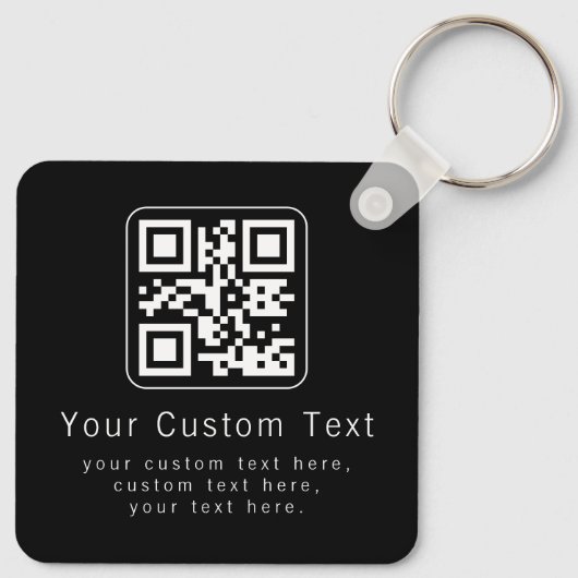 Porte-clés Customizable QR Code & Editable Text Template (Dos)
