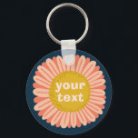 Porte-clés CUSTOMIZE IT Pink Daisy Sunflower Name Tag<br><div class="desc">Decorate your outfit with this cool art keychain. Makes a great  gift! You can customize it and add text too. Check my shop for lots more colors and patterns! Let me know if you'd like something custom too.</div>