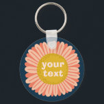 Porte-clés CUSTOMIZE IT Pink Daisy Sunflower Name Tag<br><div class="desc">Decorate your outfit with this cool art keychain. Makes a great  gift! You can customize it and add text too. Check my shop for lots more colors and patterns! Let me know if you'd like something custom too.</div>