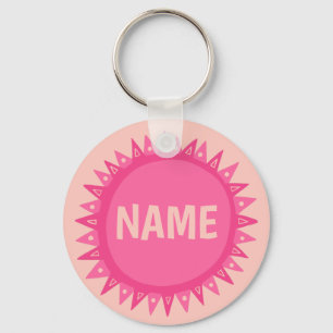 Porte-clés CUSTOMIZE IT Pink Sun Sunshine Name Tag
