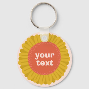 Porte-clés CUSTOMIZE IT Yellow Daisy Sunflower Name Tag